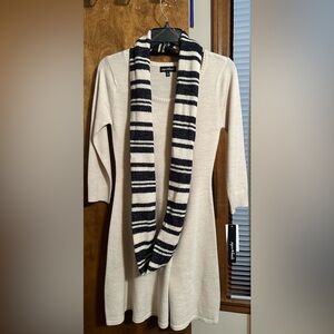 (NEW!!) Sequin Hearts Cream Knit Sweater Dress